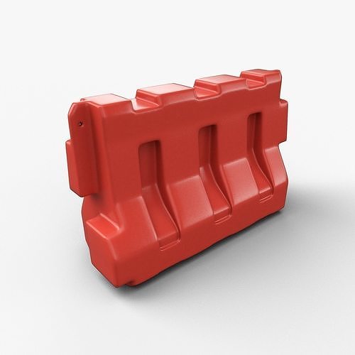 Plastic Barrier Modular Game Ready Low-poly 3D model