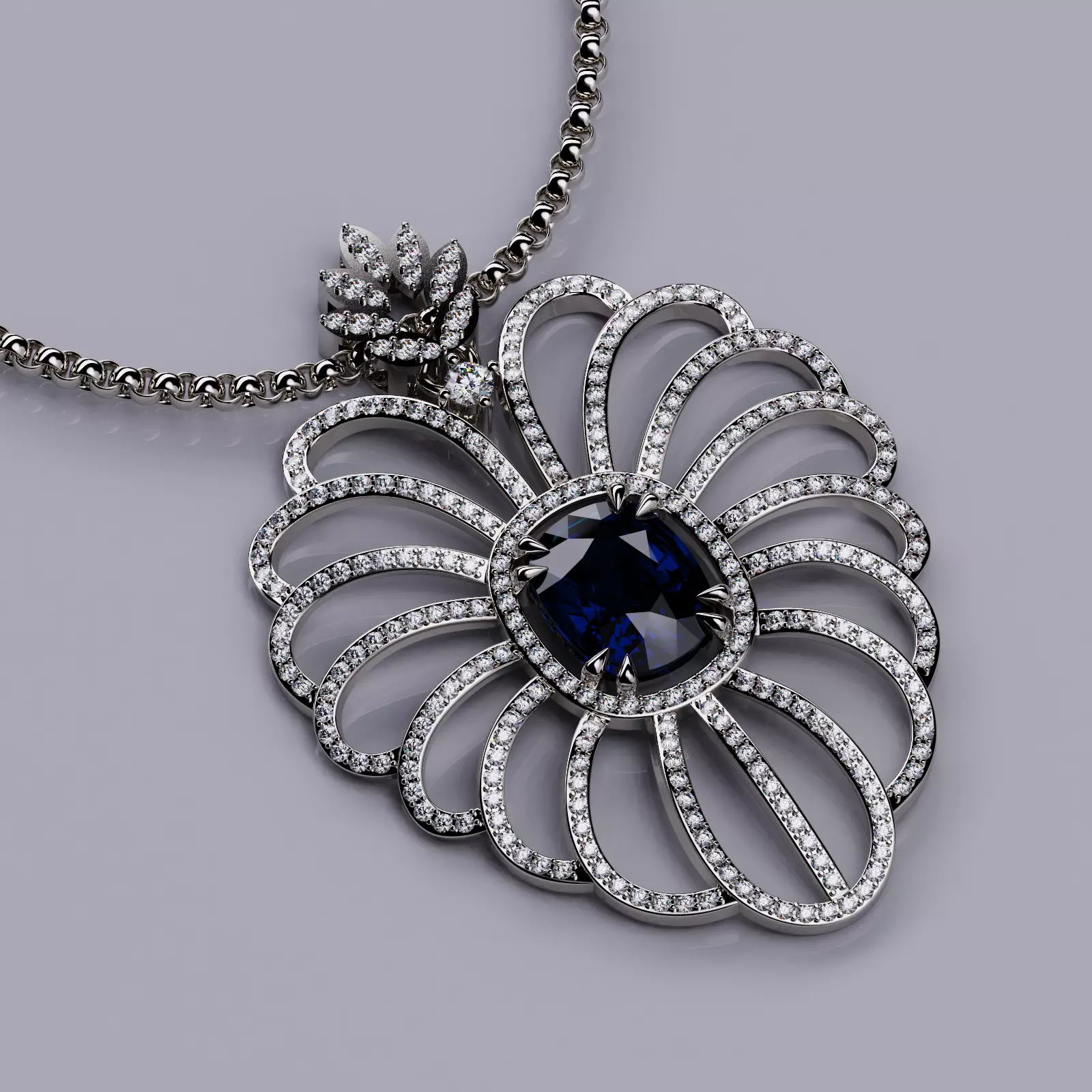 Pendant Diamond and Sapphire 01 3D print model