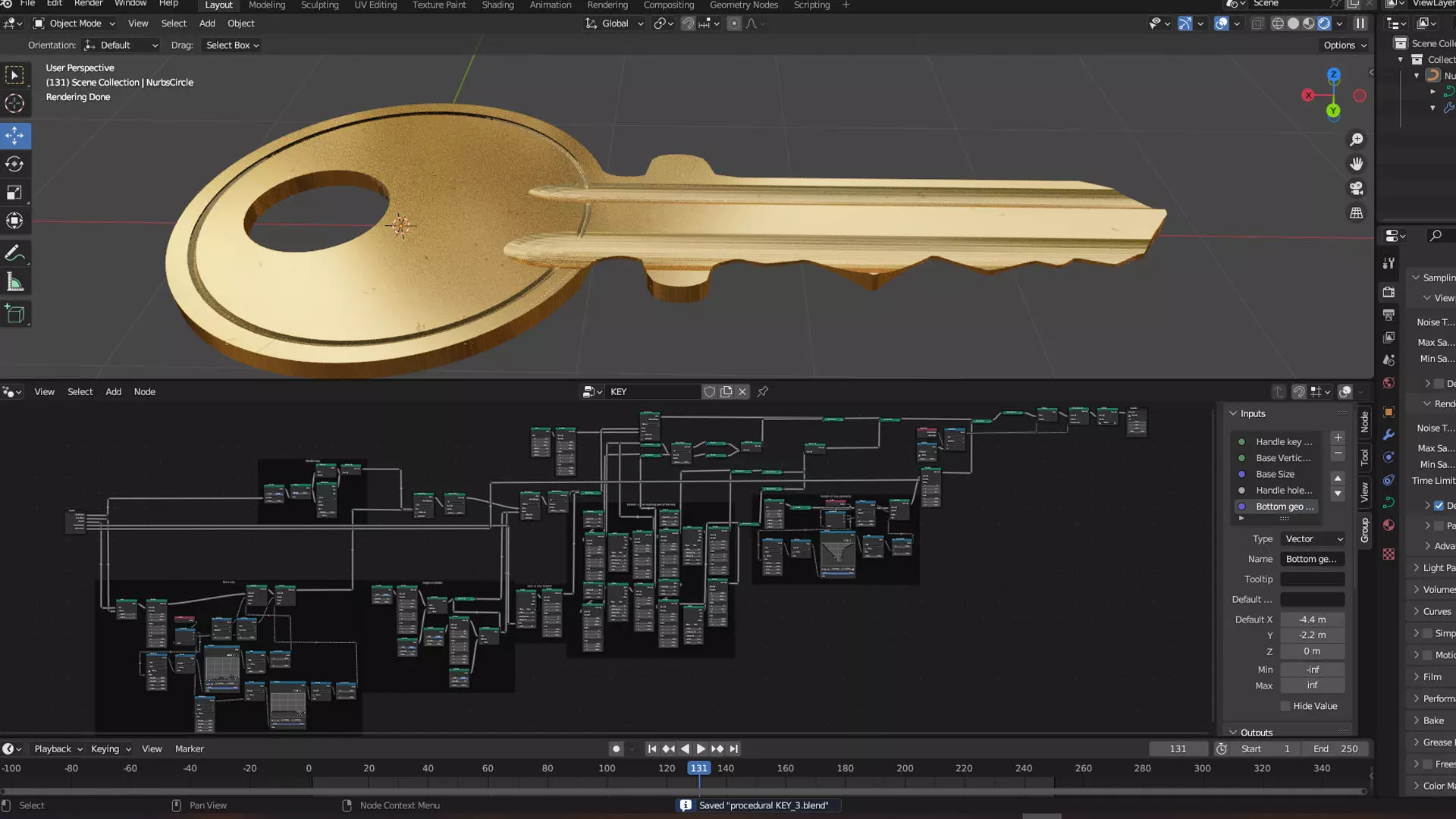 Procedural model door key 3D model | CGTrader
