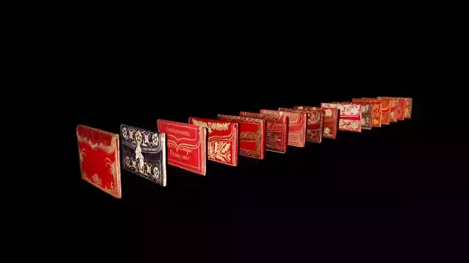 Historic Letter Purses PACK 1 Low-poly 3D model