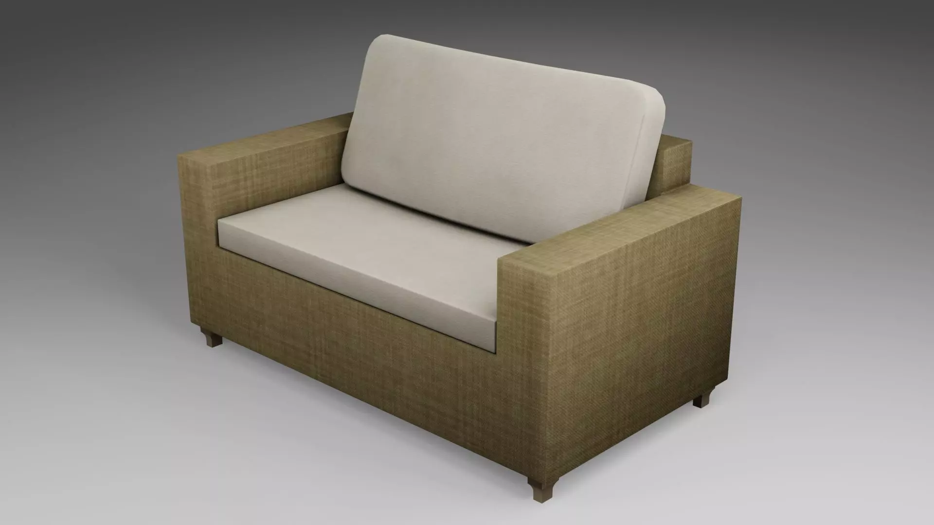 Garden Seat Low-poly 3D model