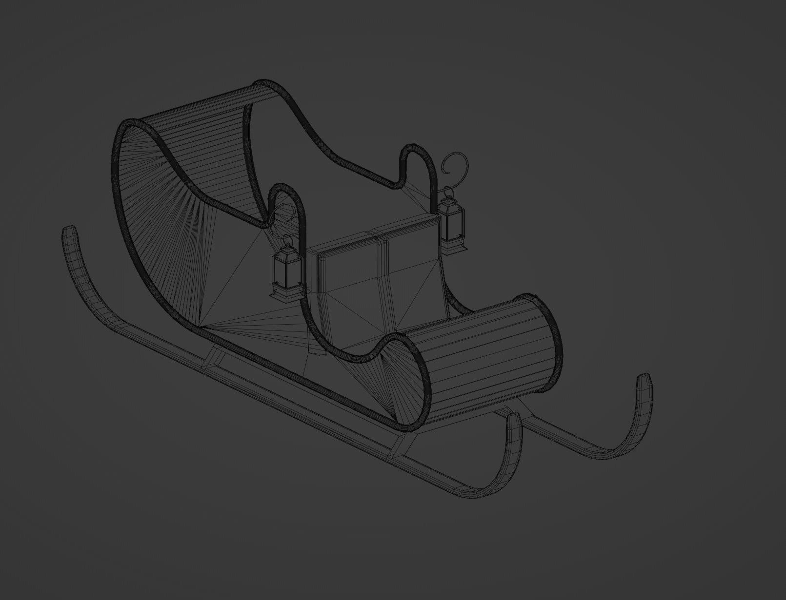 Christmas Sleigh Low-poly 3D model_18