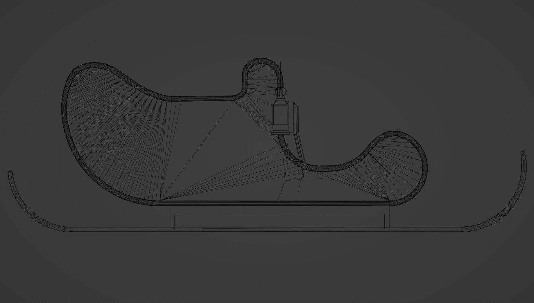 Christmas Sleigh Low-poly 3D model_16