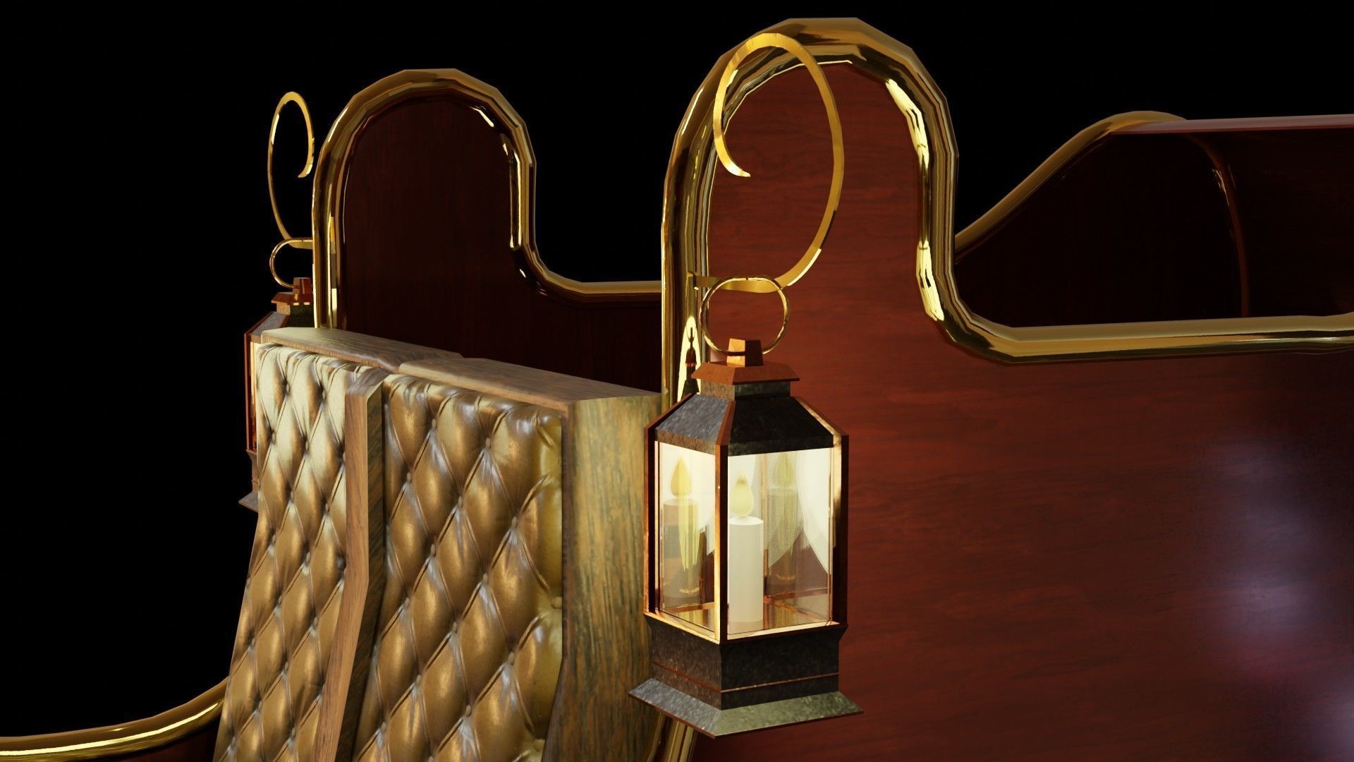 Christmas Sleigh Low-poly 3D model_11