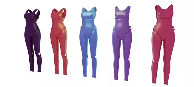 Overalls Anime  - Game Ready 3D model - UE4 -UE5 - in Blender  Low-poly 3D model