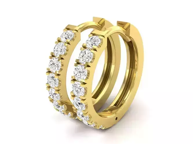 AV 347 Diamond Ladies Huggies Hoop Earrings