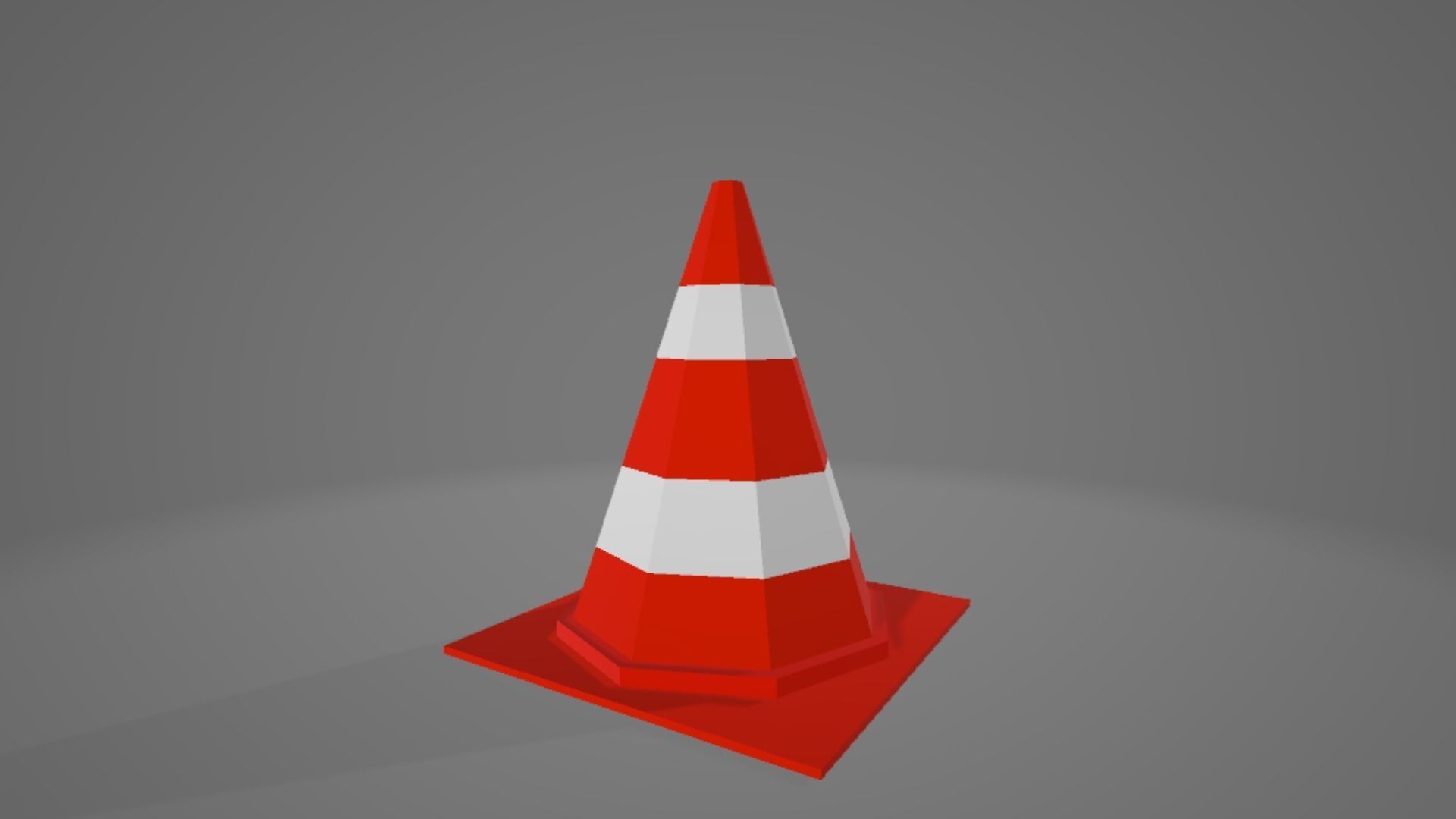 Low Poly Traffic Cone Low-poly 3D model_5