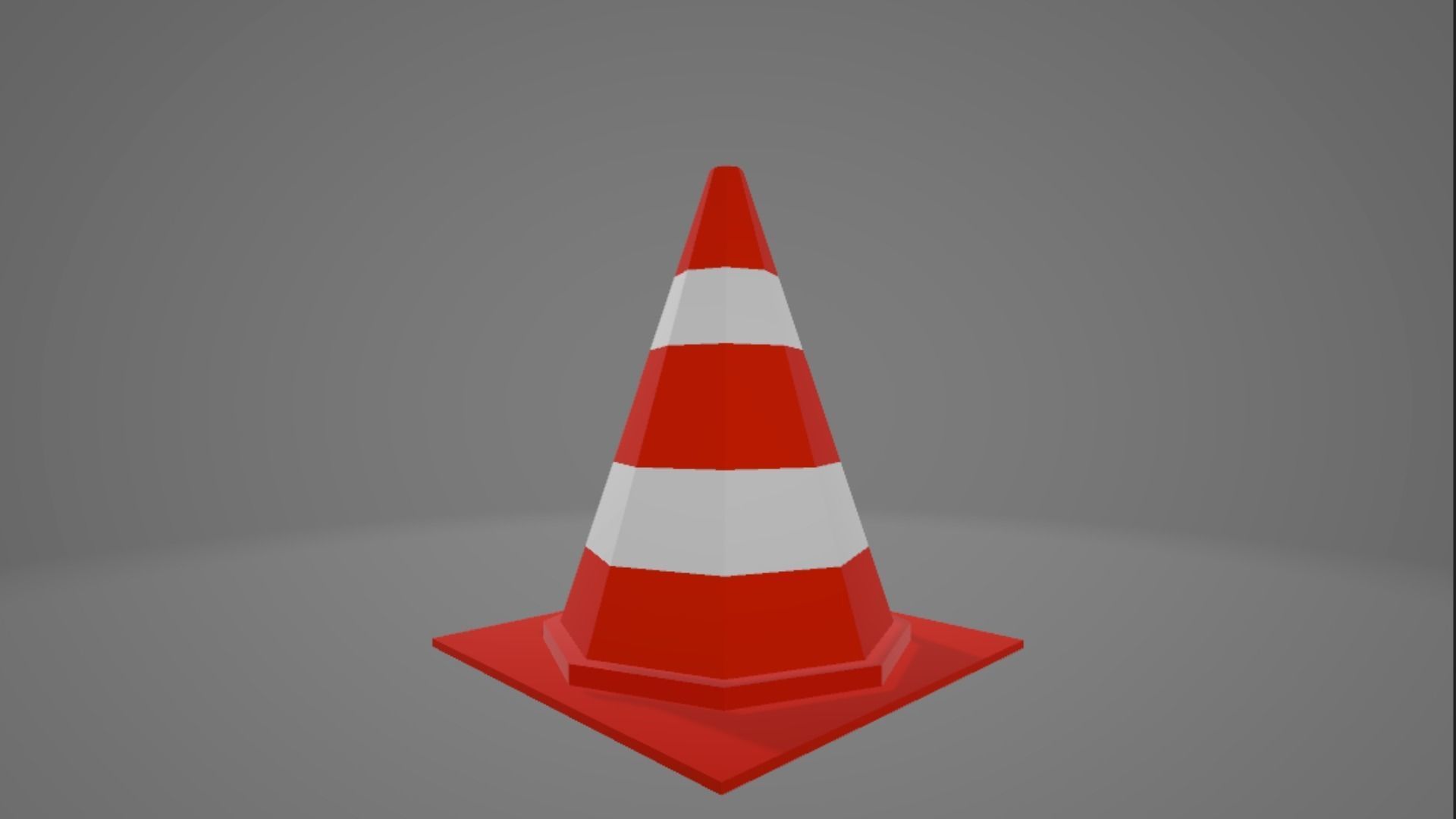 Low Poly Traffic Cone Low-poly 3D model_2