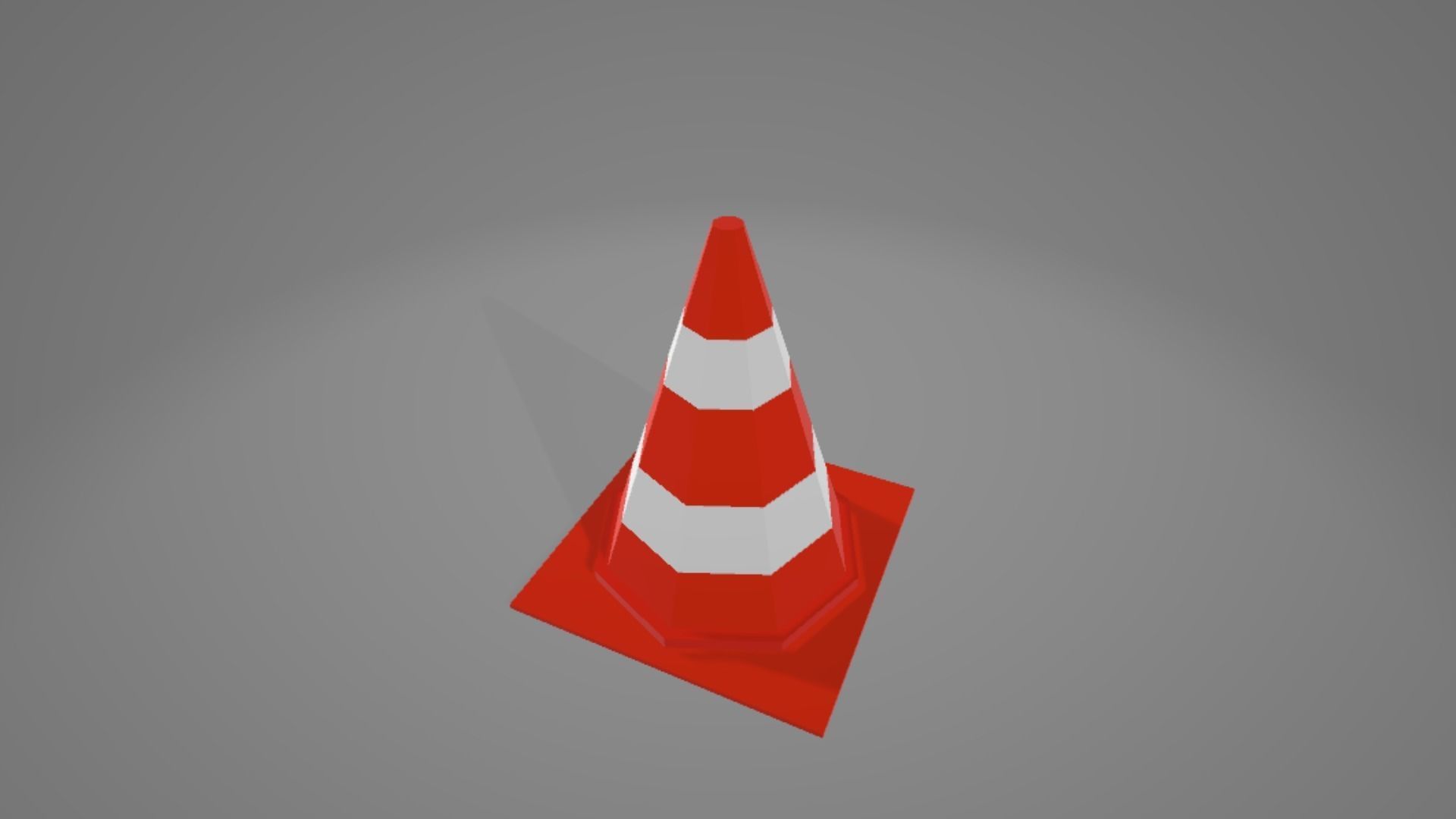 Low Poly Traffic Cone Low-poly 3D model_1