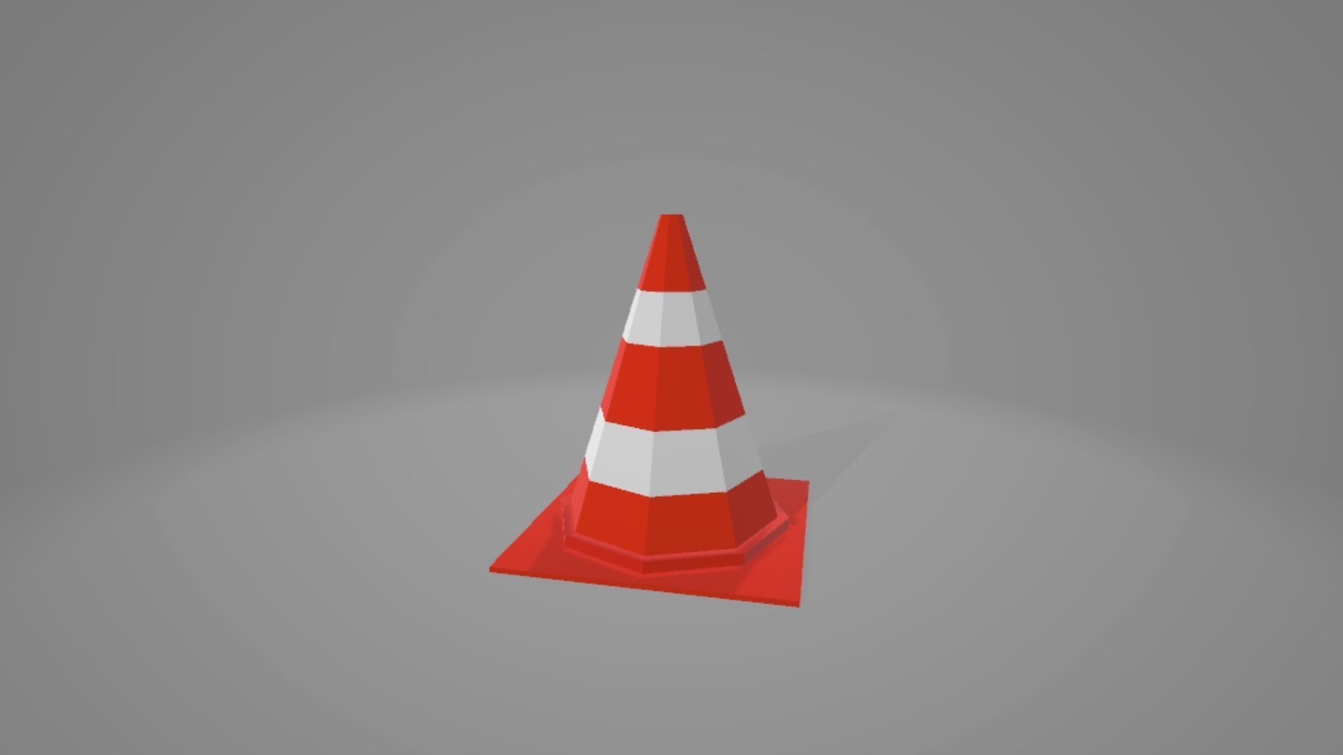 Low Poly Traffic Cone Low-poly 3D model_3
