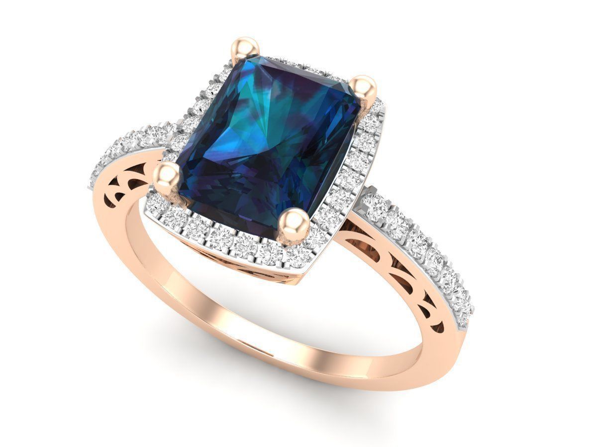 AV 350 Diamond Ladies Bridal Halo Style Engagement Rings 3D print model_25