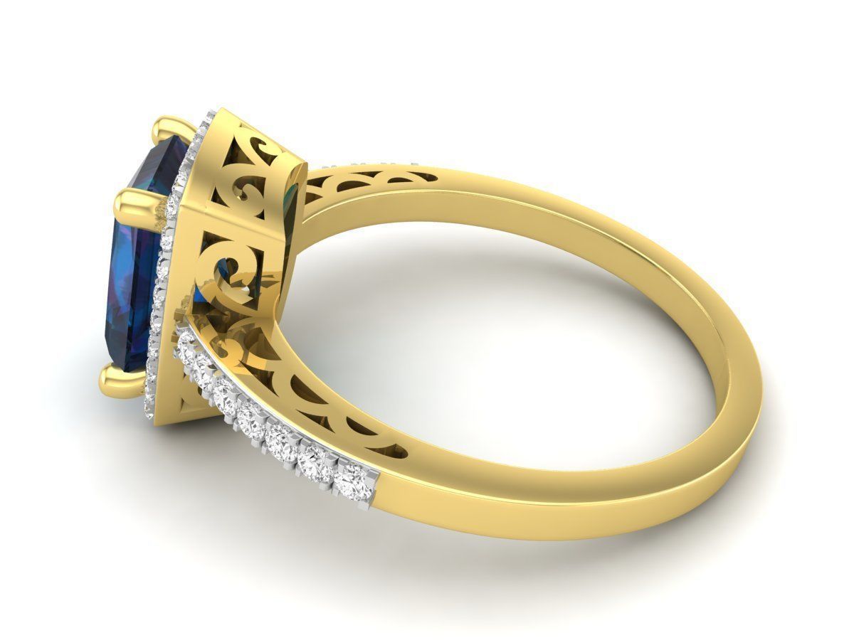 AV 350 Diamond Ladies Bridal Halo Style Engagement Rings 3D print model_20