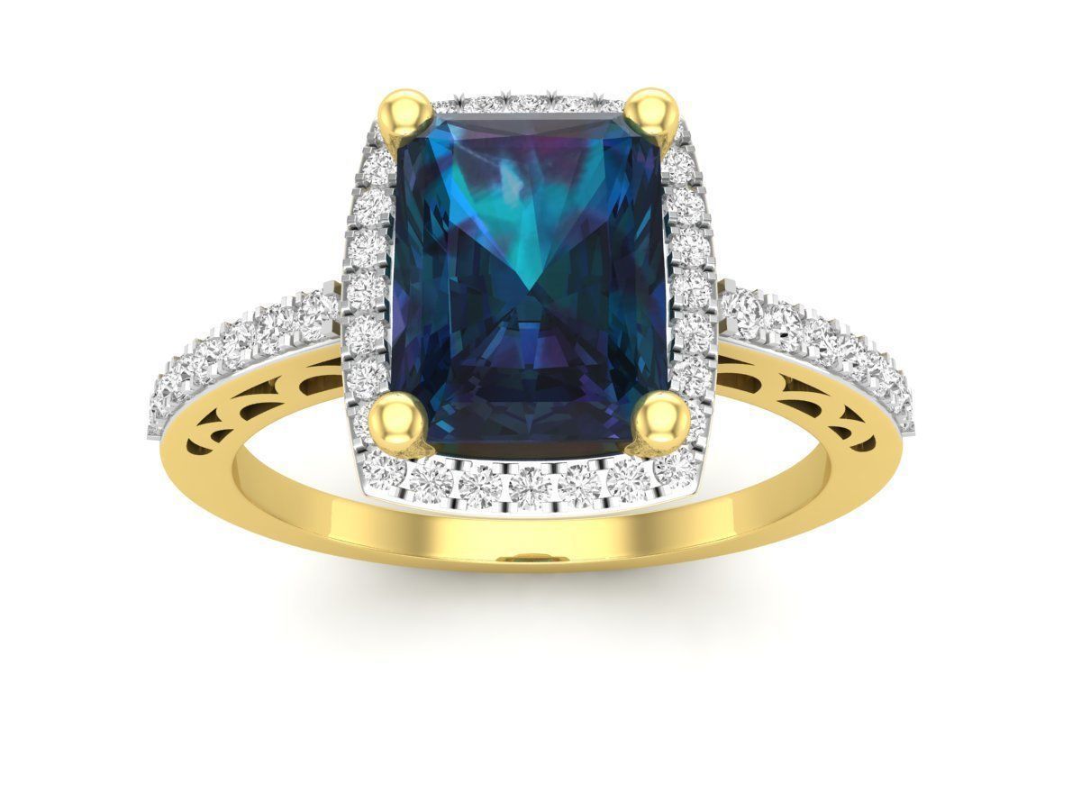 AV 350 Diamond Ladies Bridal Halo Style Engagement Rings 3D print model_4