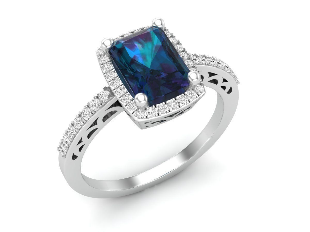 AV 350 Diamond Ladies Bridal Halo Style Engagement Rings 3D print model_2