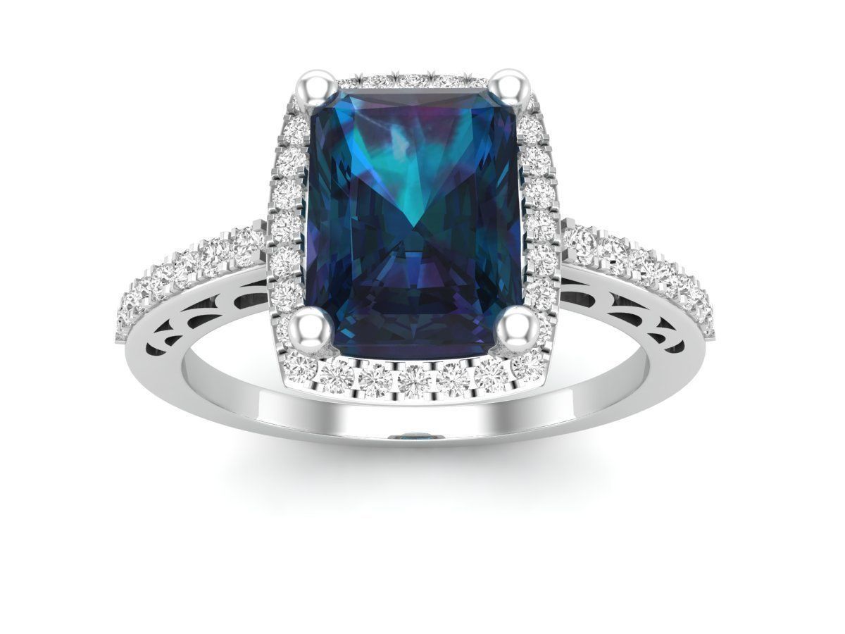 AV 350 Diamond Ladies Bridal Halo Style Engagement Rings 3D print model_3