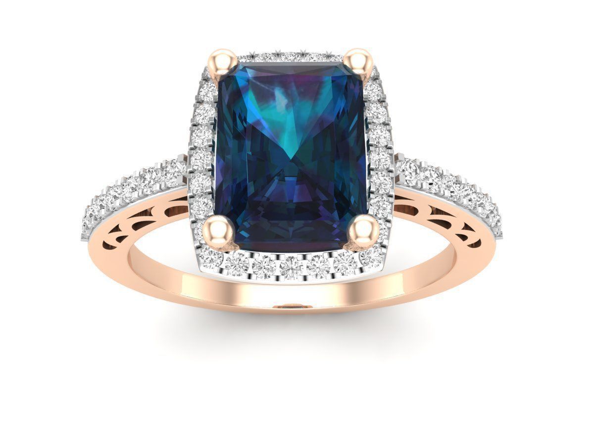 AV 350 Diamond Ladies Bridal Halo Style Engagement Rings 3D print model_5