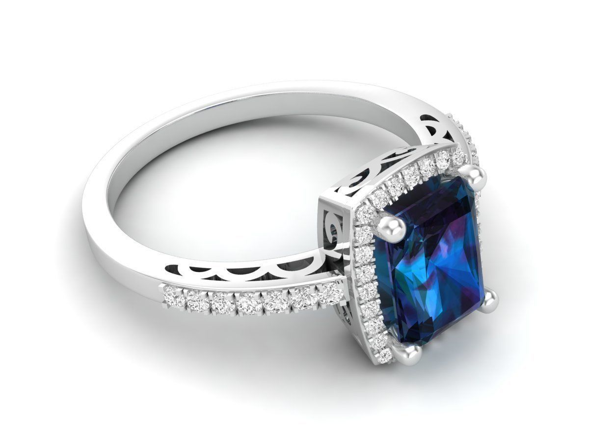 AV 350 Diamond Ladies Bridal Halo Style Engagement Rings 3D print model_15