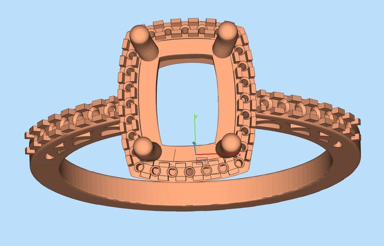 AV 350 Diamond Ladies Bridal Halo Style Engagement Rings 3D print model_21