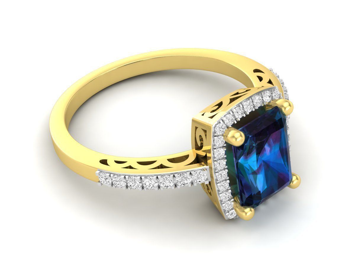 AV 350 Diamond Ladies Bridal Halo Style Engagement Rings 3D print model_17