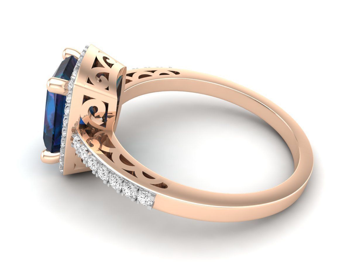 AV 350 Diamond Ladies Bridal Halo Style Engagement Rings 3D print model_19