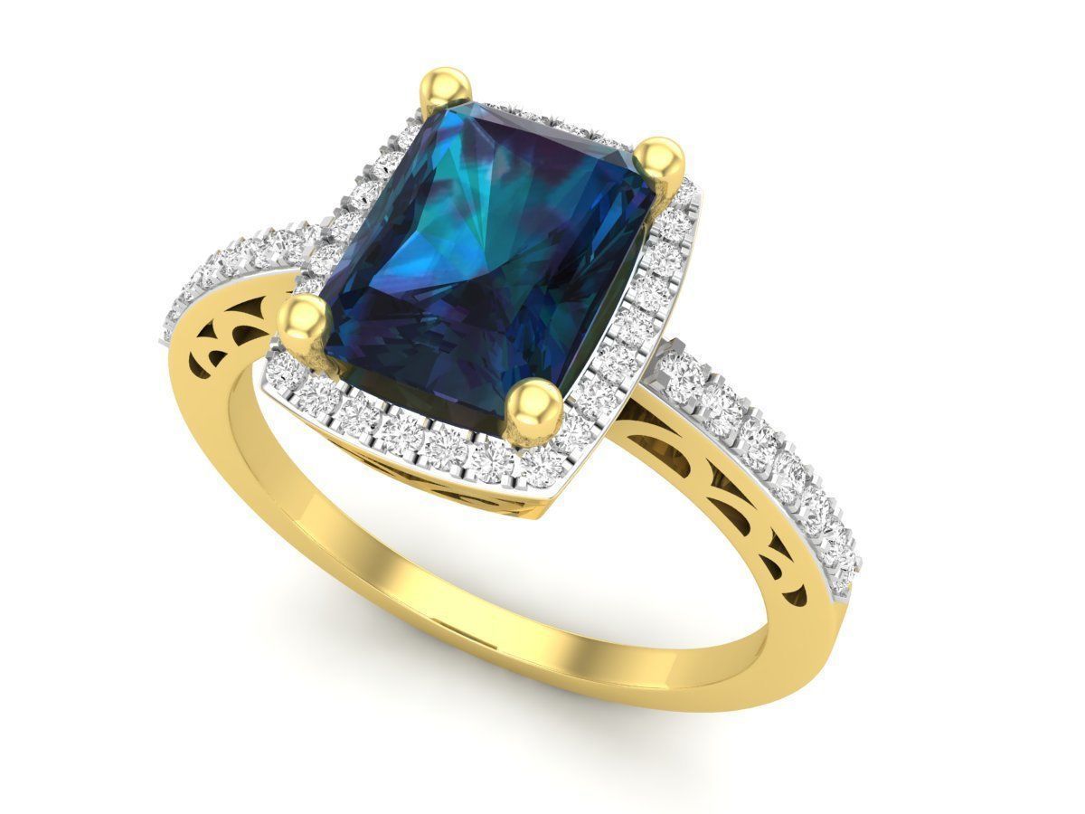 AV 350 Diamond Ladies Bridal Halo Style Engagement Rings 3D print model_23