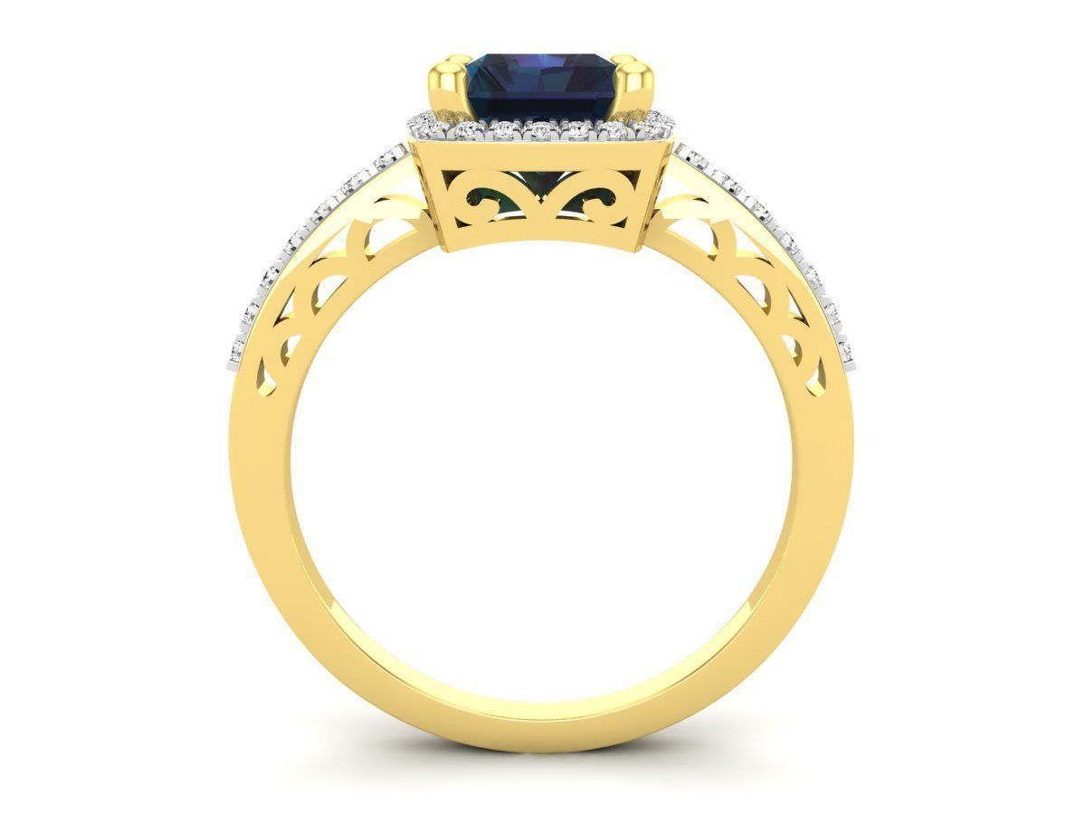 AV 350 Diamond Ladies Bridal Halo Style Engagement Rings 3D print model_9