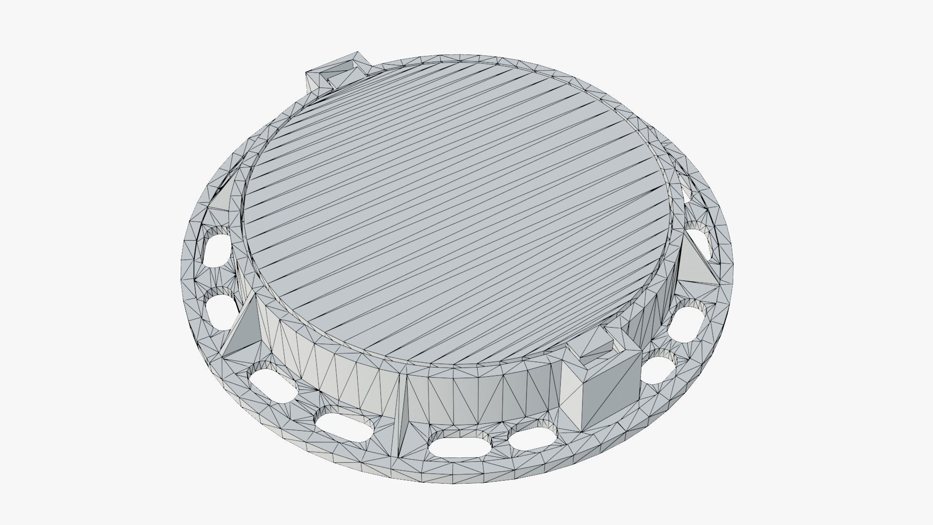Soviet rusty street sewer manhole 3D model Low-poly 3D model_12