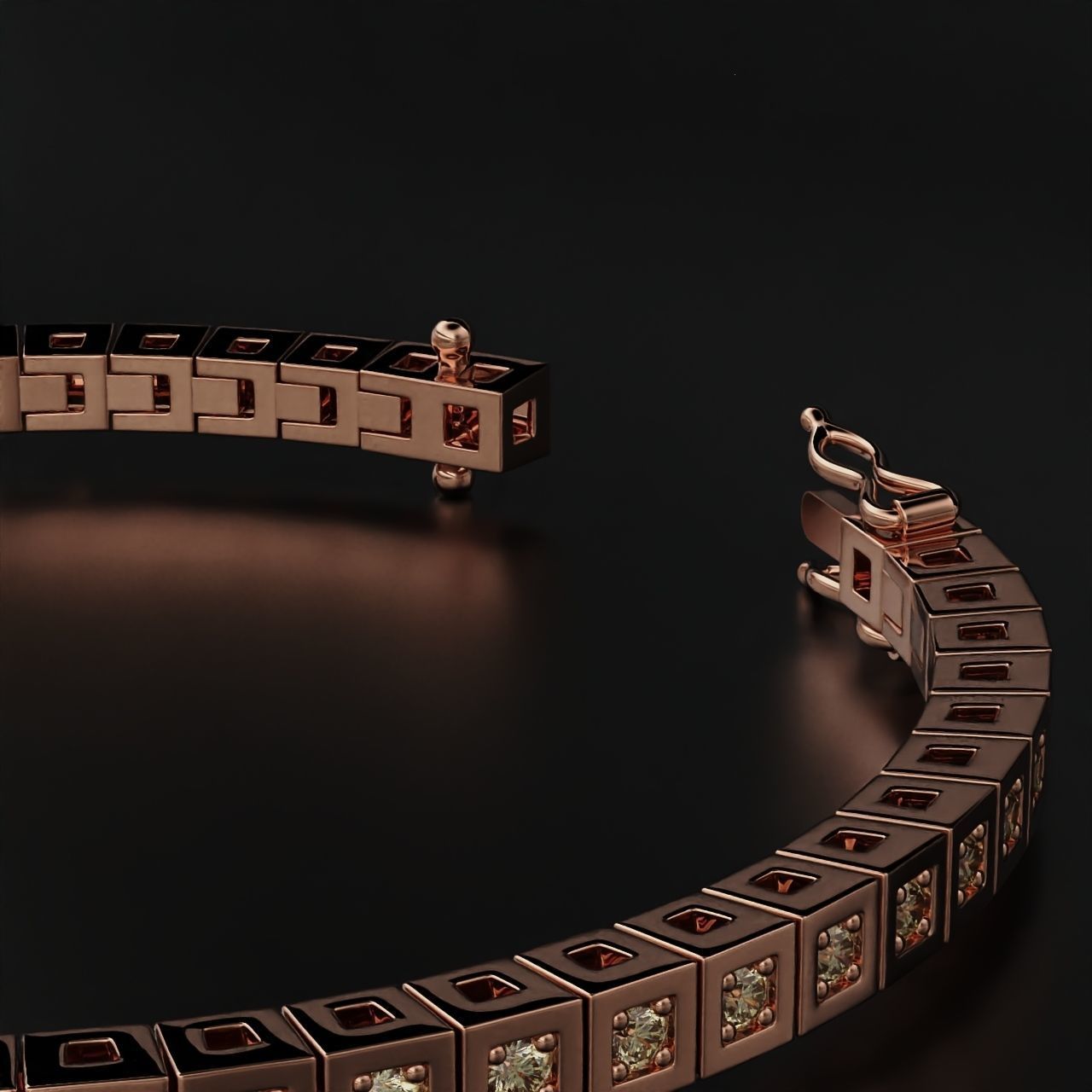 Tennis braclet round 2 mm 3D print model_14