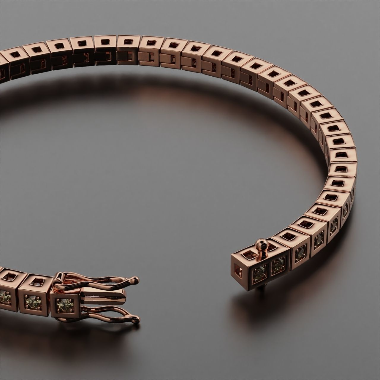 Tennis braclet round 2 mm 3D print model_3