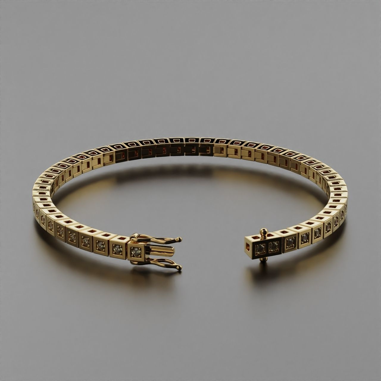 Tennis braclet round 2 mm 3D print model_1