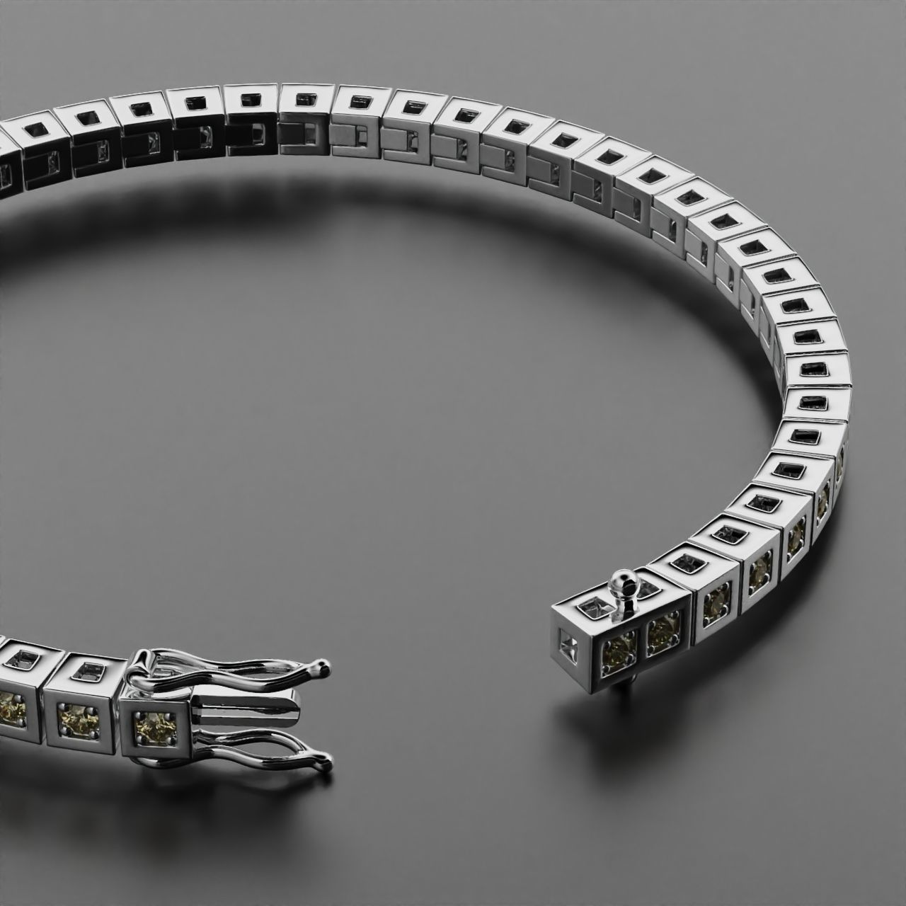 Tennis braclet round 2 mm 3D print model_5