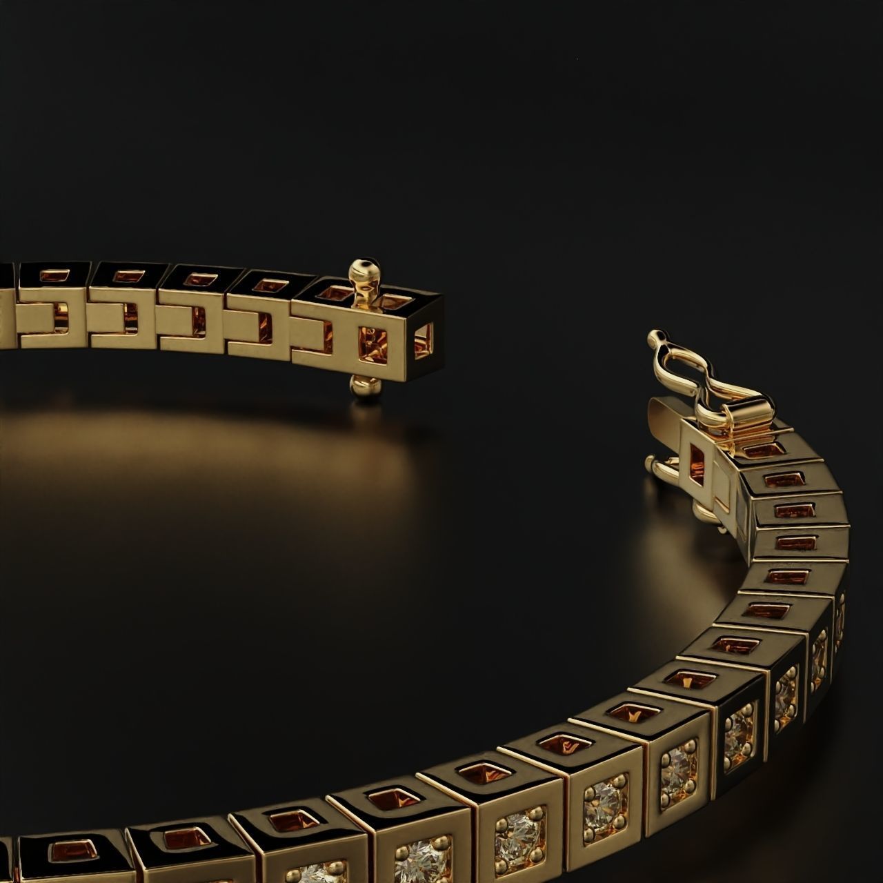 Tennis braclet round 2 mm 3D print model_12