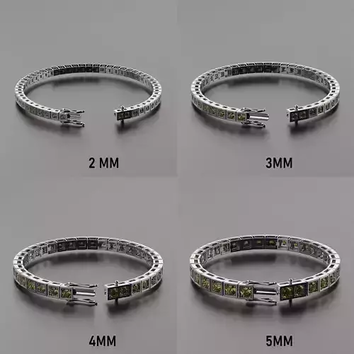 Tennis braclet round 3D Model Collection