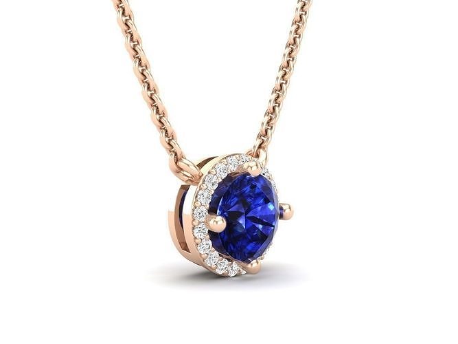 AV 354 Diamond Ladies Halo Fancy Pendant 3D print model
