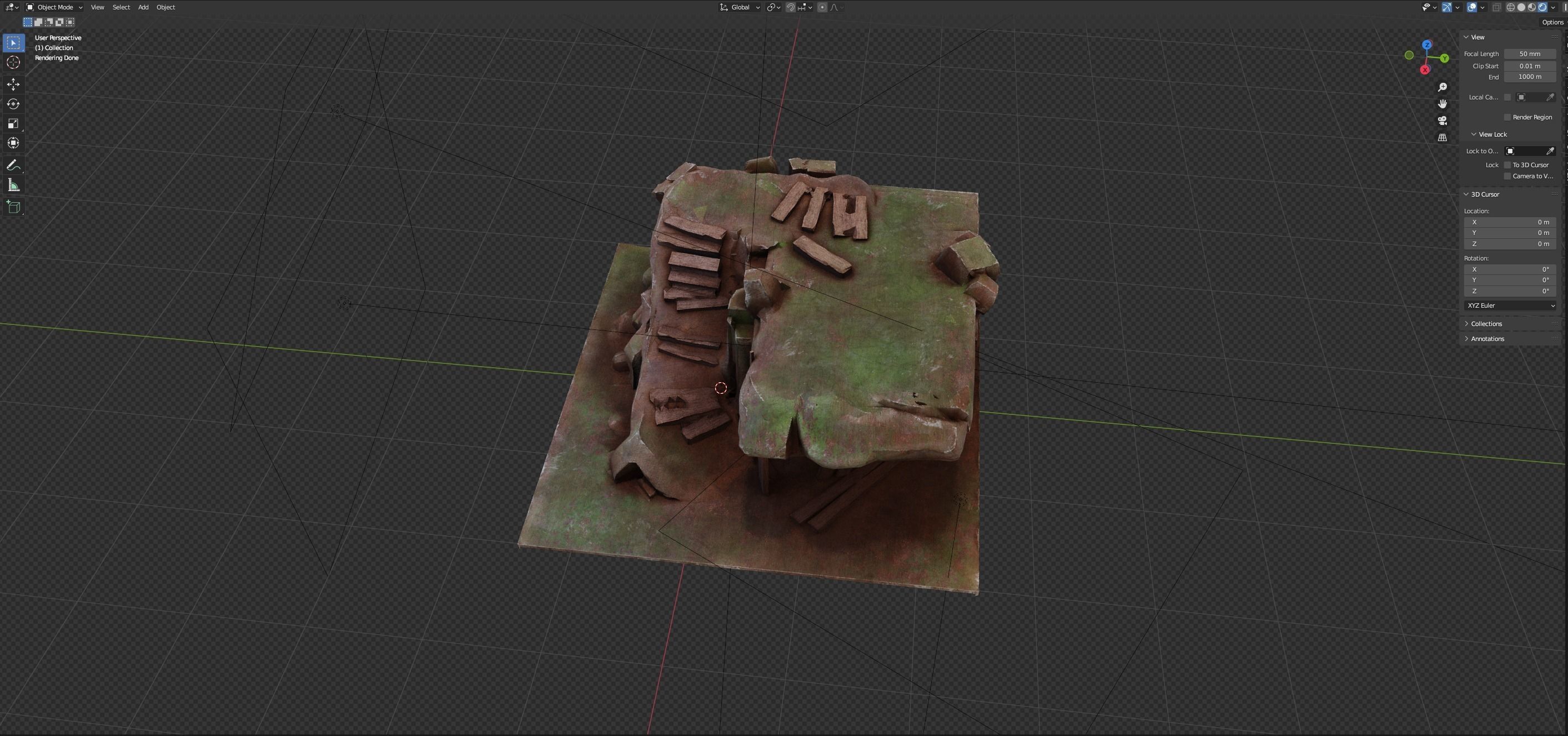 Back Road location Low-poly GameReady model UE5 Low-poly 3D model_1