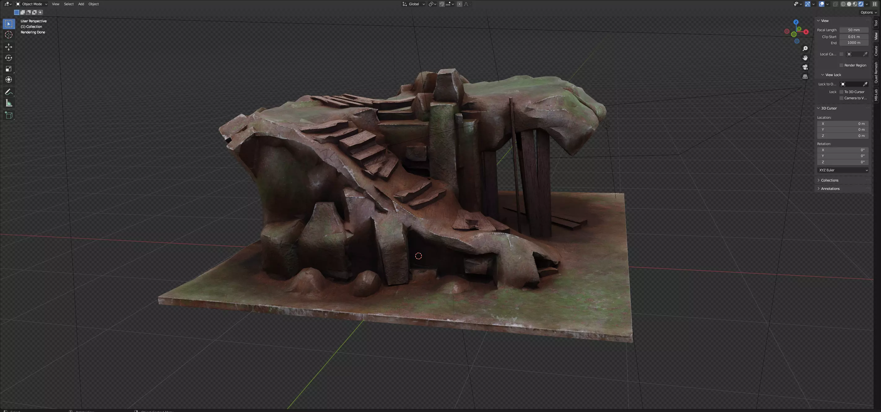 Back Road location Low-poly GameReady model UE5 Low-poly 3D model_0