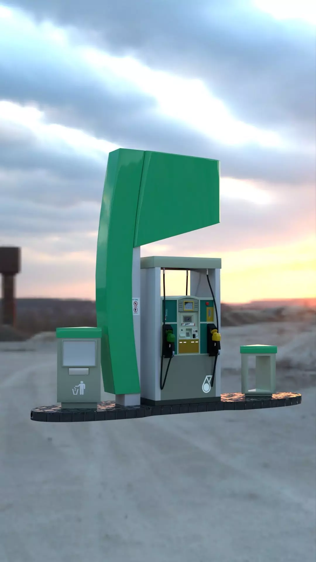 Petrol Pump unit 3D model_0