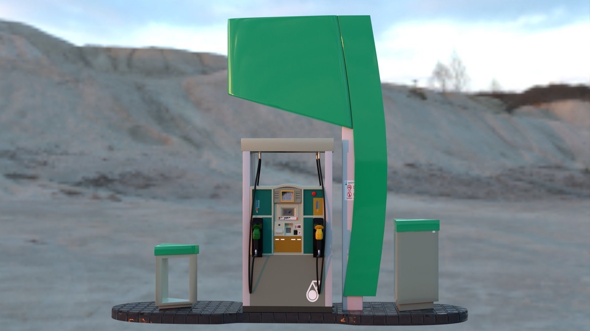 Petrol Pump unit 3D model_1