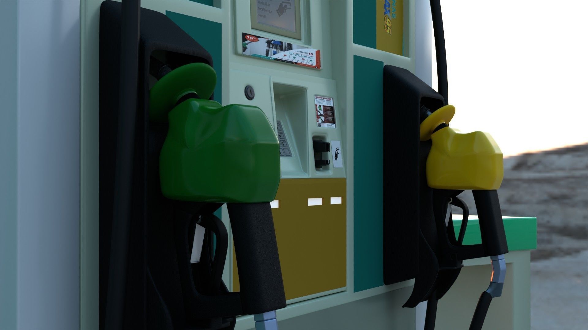 Petrol Pump unit 3D model_2