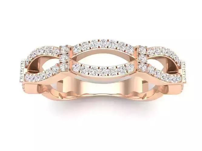 AV 358 Ladies Infinity Crossover Swirl Anniversary Wedding Band 3D print model