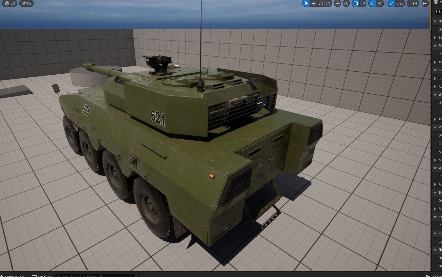 Combat wheeled armored car concept PBR Low-poly Game-ready Low-poly 3D model_10