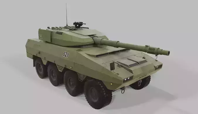Combat wheeled armored car concept PBR Low-poly Game-ready