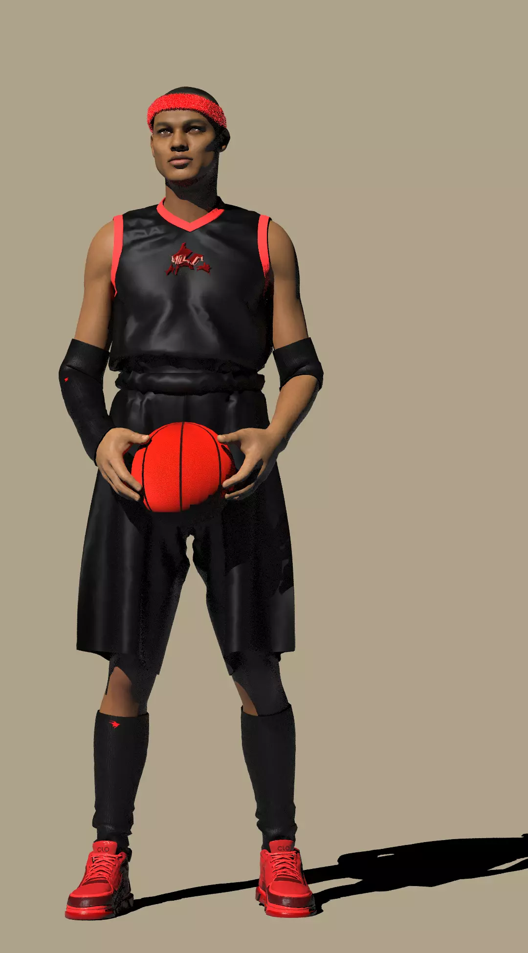 basket player 3D model_0