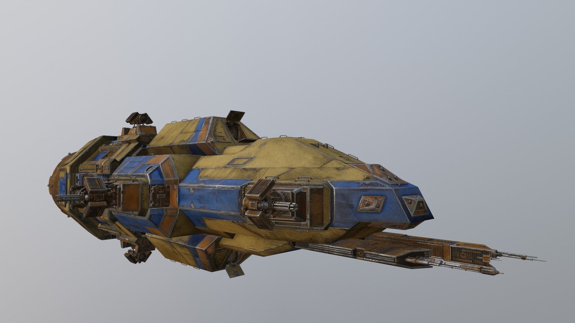 military spaceship 3D model_2