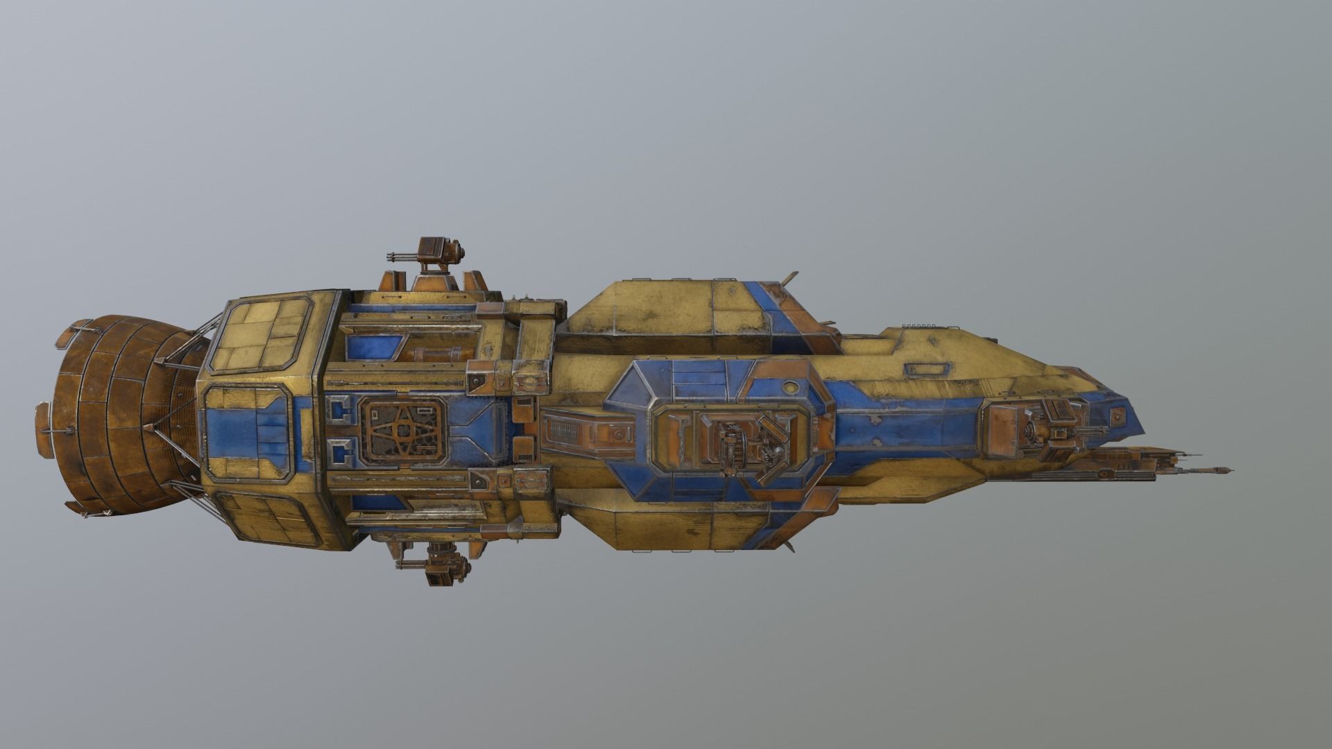 military spaceship 3D model_1