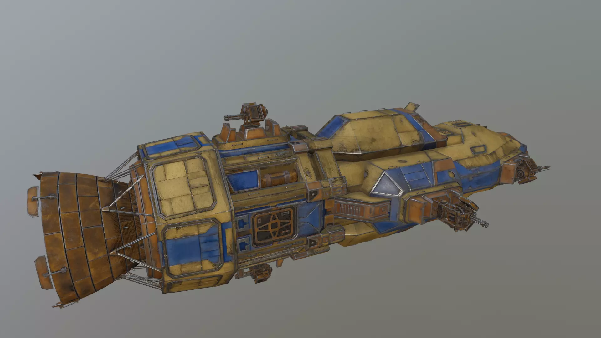 military spaceship 3D model_0