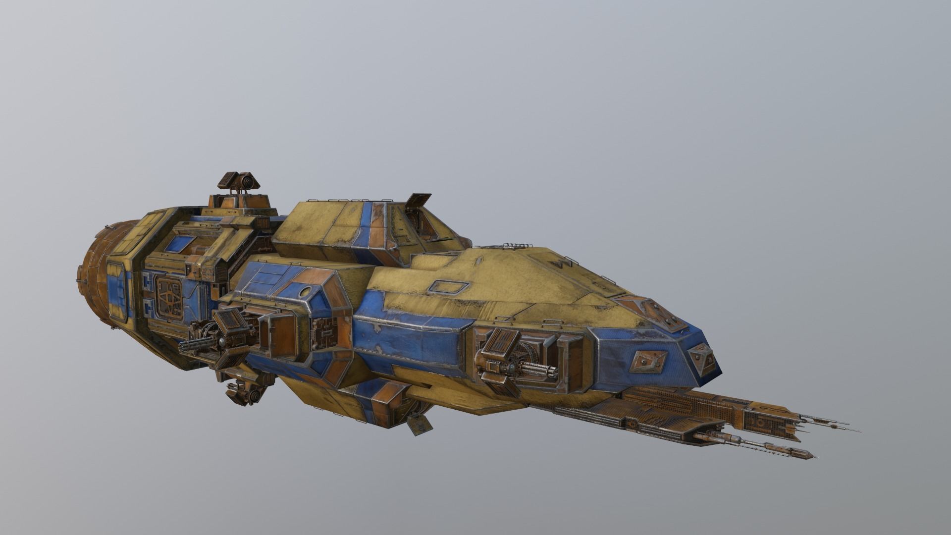 military spaceship 3D model_3