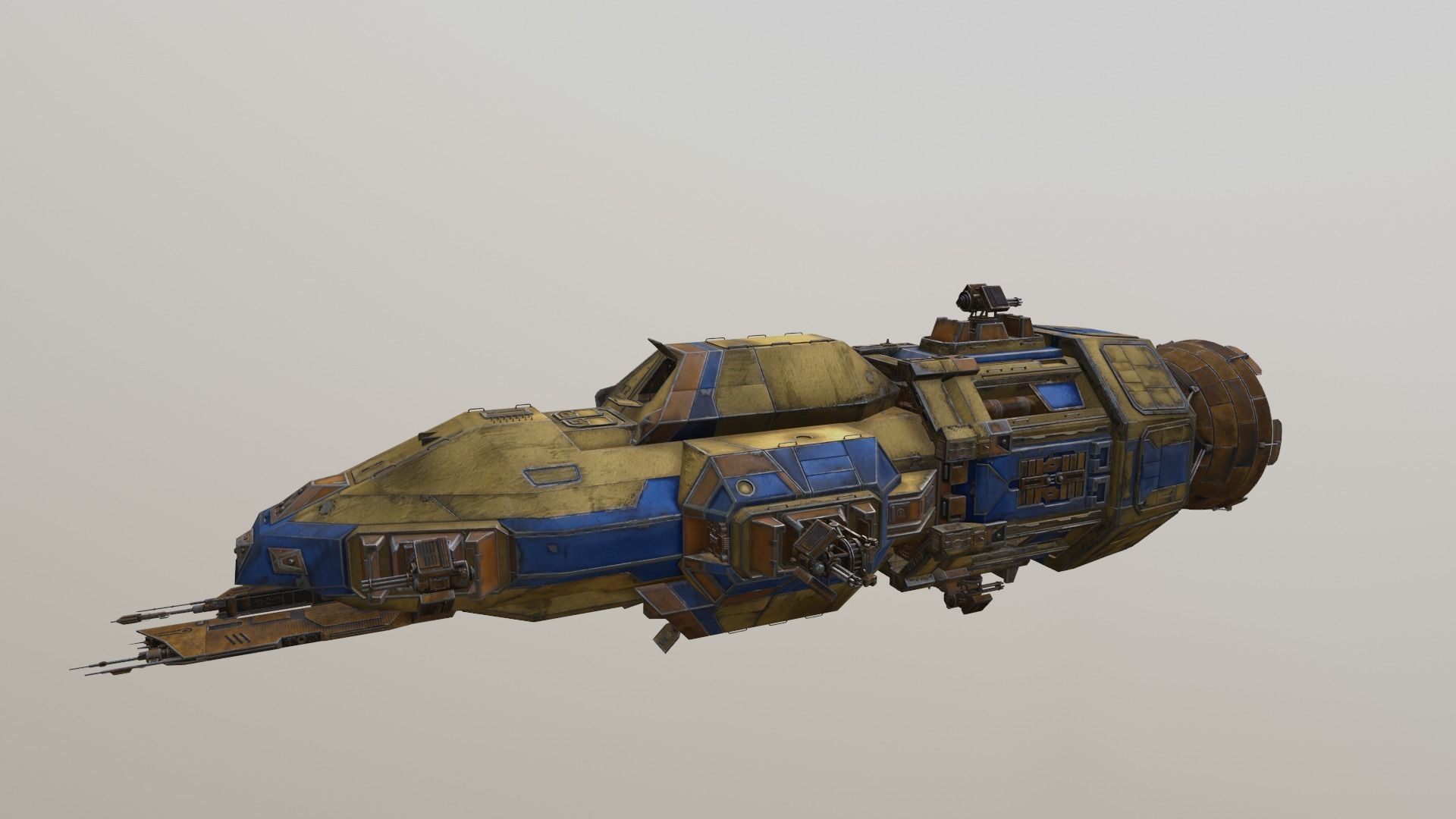 military spaceship 3D model_5