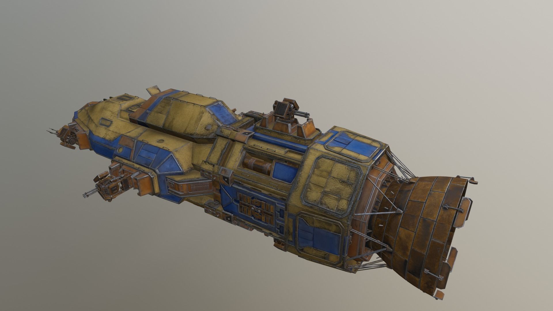 military spaceship 3D model_4