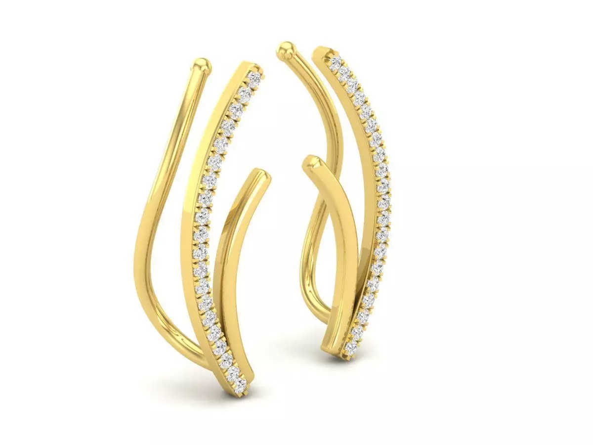 AV 365 Diamond Ladies Crawler Climber Earrings 3D print model